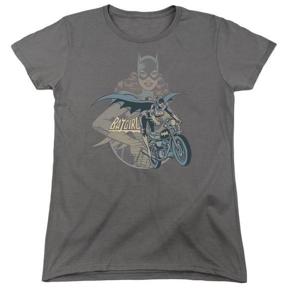 DC Comics Batgirl Biker S/S Women's T-Shirt Charcoal