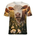 thumbnail image 5 of Farmhouse Highland Cow Funny Cattle And Flower Women's T-Shirt Short Sleeve T Shirts Tops Tee Ladies Loose T, 5 of 6