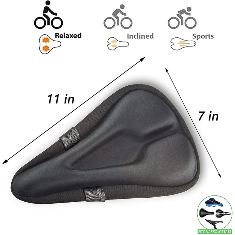 X WING Bike Seat Cushion Gel Bike Seat Cover, Gel Padded Bike Seat Cover  for Men Women Comfort, Stationary Bike Seat Cushions, Exercise Bike Seat  Cover, Bicycle Seat Cushion for Indoor 