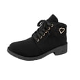 thumbnail image 2 of Willtoo Women's Ankle Boots Lace up Fashion Combat Booties Low Heel Faux Suede Boots for Women Comfortable Shoes Fall Winter Short Boot Side Zipper, 2 of 5