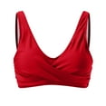 thumbnail image 4 of adviicd Women's Twist Front Bikini Top V Neck Push Up Padded Swimsuit Top Bathing Suits for Women Red, XL, 4 of 5