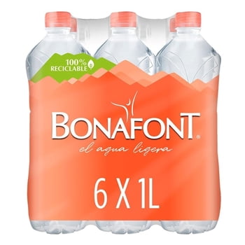 Agua Bonafont Natural con 6 Botellas 1L c/u