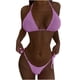 thumbnail image 1 of Cómodo Bikini sin espalda de color sólido para mujer Traje de baño de dos piezas Traje de baño Conjunto de ropa de playa OAVQHLG3B Store  lin121212, 1 of 4
