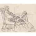 thumbnail image 2 of Sir John Everett Millais 18x15 Gold Ornate Wood Frame and Double Matted Museum Art Print Titled - Tennyson's the Grandmother's Apology - Figure Study (1859), 2 of 4