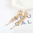 thumbnail image 4 of 2 uds cadena lineal de lujo borla cristal centelleante estrellas Stud colgante dorado jinwen Pendientes colgantes, 4 of 8