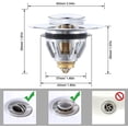 thumbnail image 2 of Pop Up Sink Plugs Replacement Bath Plug Bathroom Wash Basin Sink Waste Stainless, 2 of 4