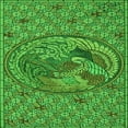 thumbnail image 1 of Ahgly Company Machine Washable Indoor Square Transitional Deep Emerald Green Area Rugs, 8' Square, 1 of 7