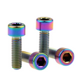 thumbnail image 1 of Wanyifa Titanium Ti M5 x 10 12 16 18 20 23 25 30 35 40 45 50 55 60mm Bicycle Allen Hex Socket Head Screw,M5x25mm,Rainbow,4 Pcs, 1 of 5
