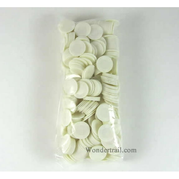 White Mini Poker Chips Plastic 7/8in Bulk Approx. 500 Koplow Games