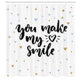 thumbnail image 3 of Ambesonne Saying Shower Curtain, You Make My Heart Smile, 69"Wx70"L, Black and Blue, 3 of 5
