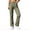 Green, variant on Women Quick Dry Straight Leg Hiking Pants Oxford Breathable Lightweight High Waist Button Zip Fly Zipper Cargo Side Pockets Solid Color Casual Work Travel Mountaineering Outdoor Trousers