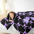 thumbnail image 4 of jejeloiu Purple Ribbon Bowknot Twin Comforter Sets,Cartoon Cute Bowtie Bedding Set For Teens Reversible 2pcs, 4 of 8