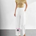 thumbnail image 4 of Summer Pants for Women,Women Pants Summer 2026 High Waist Comfy Solid Color Slacks Lightweight Casual Loose Trousers with Pockets, 4 of 5