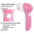 thumbnail image 3 of Facial Cleansing Brush,Adjustable 7-In-1 Electric Face Scrubber for Removing Blackheads,Face Brushes for Deep Cleansing,Rotating Facial Exfoliator Tool with 7 Brush Heads,2 Speeds,Green, 3 of 7
