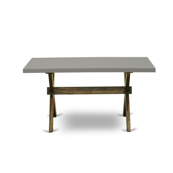 X-Style 40x72 in Dining Table with Distressed Jacobean 418 Leg and Distressed Jacobean 418 Top finish