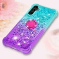 thumbnail image 4 of Clear Case for Samsung Galaxy A14 5G with Kickstand for Girls Women, Liquid Glitter Sparkle Bling Cute Case Gradient Quicksand Cover for Samsung Galaxy A14 5G JB Bluish Violet, 4 of 16