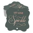 thumbnail image 1 of Inkdotpot Let Love Sparkle Wedding Bottle Tag Real Rose Gold Foil Favor Bracket Shape Hang Tags Pack Of 50, 1 of 6