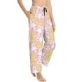 thumbnail image 2 of Uemuo Rabbit And Chick Pattern Women's Wide Leg Palazzo Lounge Pants with Pockets Light Weight Loose Comfy Casual Pajama Pants-, 2 of 9