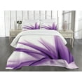 thumbnail image 4 of Ambesonne Flower Quilted Bedspread Set 3 Pcs, Purple Ombre Lotus Art, King Size, Purple and White, 4 of 5