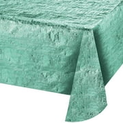 Way to Celebrate Teal Blue Metallic Foil Reversible Tablecloth, 1 ct, 54" x 84"