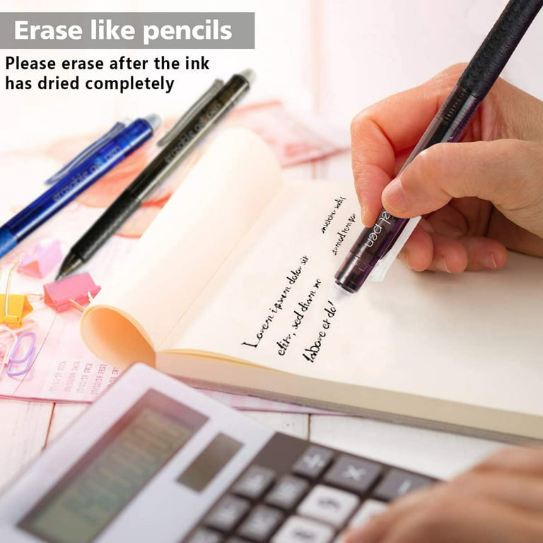 Erasable Gel Pens, 15 Pack Retractable Erasable Pens Clicker, Fine