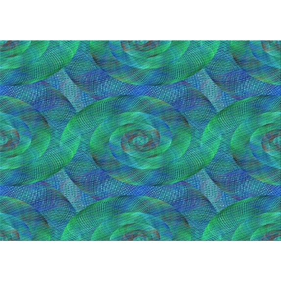 Ahgly Company Indoor Rectangle Patterned Dark Turquoise Green Area Rugs, 8' x 12'