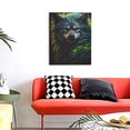 thumbnail image 4 of Sikiie Realistic Style Green Fur Wolf Print Canvas Decorative Hanging Painting, Anti-shrinkage Hanging Frame, Suitable for Home, Office Wall Decorations, 4 of 6