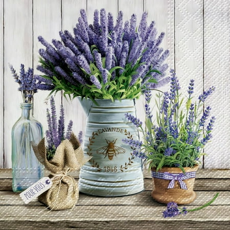 Set of 1 Luncheon Lavender in Bucket Napkins 20 Pack
