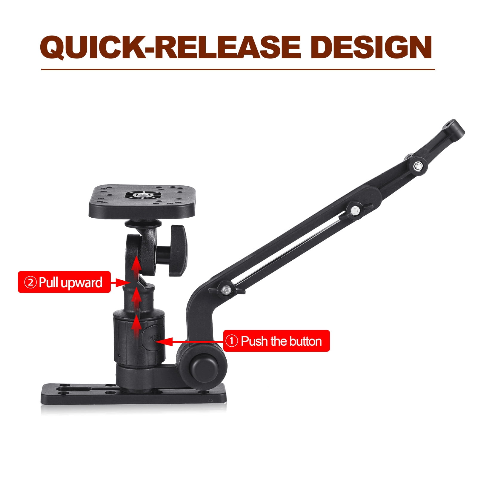 Kayak support,Boat Arm Adjustable Pole Arm With Fish Plate Mount Plate With Pole Marine Xinzy Pole Fish Pole Marine Boat Plate Set Boat Diameter Of 1.4'' Pole Universal Diameter