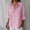 Pink plus size button down shirt a1, variant on MORESEC Women's Plus Size Button Down Shirt Cotton Linen Blend 3/4 Sleeve Collared Blouse Casual Loose Top Party Wear Tunic, Gray XL