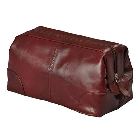 Mens Toiletry Bag Dopp Kit by Bayfeild Bags-Leather Vintage Shave Kit  Small Effiicient Minimalist Travel & Medicine Bag (10x5x5)