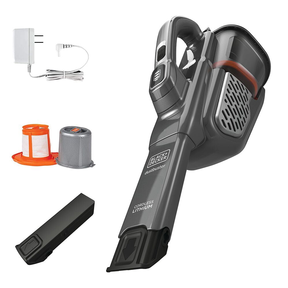 BLACK+DECKER 16V MAX dustbuster AdvancedClean+ Cordless Hand Vacuum, for Car & Home Use, with Long Crevice Tool and XL Dustbin, HHVK415B01, Grey