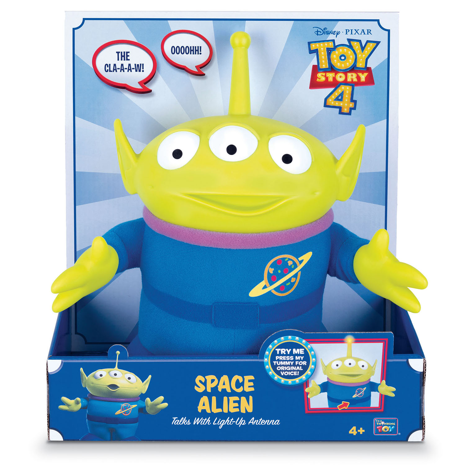 Disney Pixar Toy Story SPACE ALIEN Talks with Light-Up Antenna - image 3 of 5
