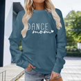 thumbnail image 2 of Wang6 Womens Plus Size Christmas Graphic Sweatshirts Trendy Xmas Long Sleeve"Dance Mom"Printed No Hood Pullovers Causal Loose Fit Crew Neck Tops Shirts Navy XL, 2 of 4
