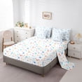 thumbnail image 5 of spefrowx Nautical Shell Starfish Queen Bedding for Kids, Blue Bow Style Bedding Comforter Set Queen, Stars Reversible, 7-Piece, 5 of 6