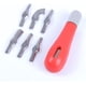 thumbnail image 1 of Portable Abs Art Craft Linoleum Block Cutters With 6 Type Blades And 1 Plastic Storage Handles Carving Art Supplies Tool(set Of 1-red), 1 of 5