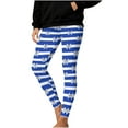 thumbnail image 2 of Fengqque Women's Christmas Stripe Printed Fashionable Elastic Leggings Fitness Running Casual Pants Yoga Pants Blue S(S), 2 of 9