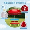 thumbnail image 5 of Ktaxon Outdoor Portable Kids Picnic Table with Umbrella, PP Children Bench Set, Easy Store Child Seating Set for Indoor Outdoor, Red & Blue & Green, 5 of 9