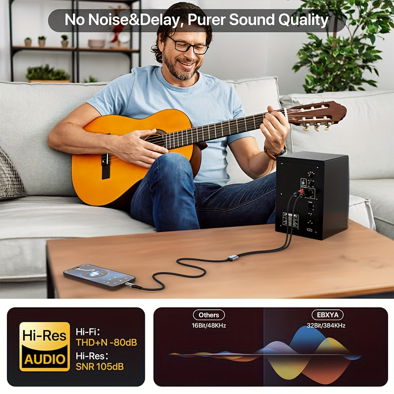 USB C to Dual XLR Male Audio Cable, EBXYA Built-in DAC No Driver Needed Y Splitter Balanced Cable with Molded Housing, 1m Low Noise for Audio Interface, Mixer & Studio Recording