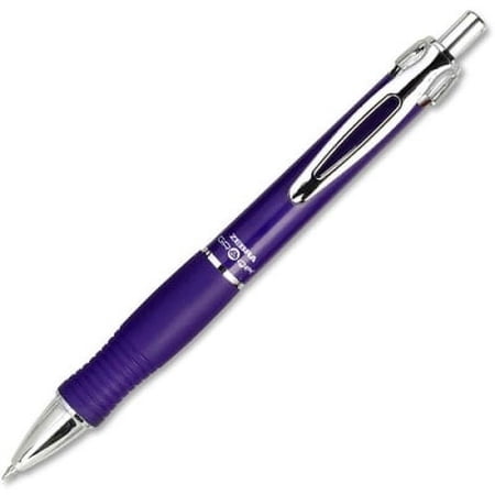 1 PK,Zebra GR8 Gel Pen, Retractable, Medium 0.7 mm, Violet Ink, Violet/Silver Barrel, 12/Pack (42680)