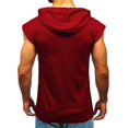 thumbnail image 2 of Hauts à Capuche Unis pour Hommes T-shirts à Capuche Décontractés Manches Courtes Chandail, 2 of 3