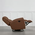 thumbnail image 5 of CHITA Swivel Glider Recliner Nursery Chair Manual Push Back Recliner for Living Room, Terracotta Brown, 5 of 14