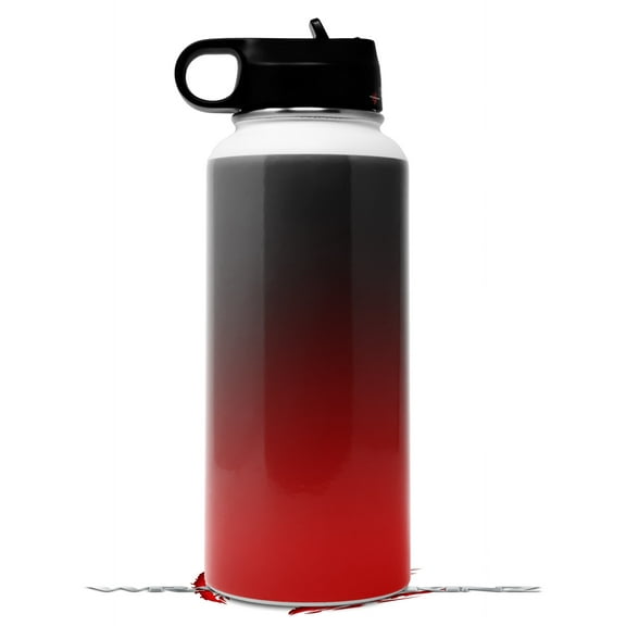 Skin Wrap Decal compatible with Hydro Flask Wide Mouth Bottle 32oz Smooth Fades Red Black (BOTTLE NOT INCLUDED)