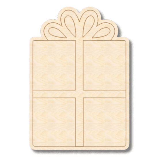 Unfinished Wood Etched Birthday Gift Shape | Paint By Line Crafts 14" / 1/4"