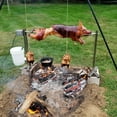thumbnail image 2 of Ash & Ember 13W Tripod Rotisserie Roaster Stand, Rated 85 LB, Adjustable Height Open Fire Roaster, Round Stainless Steel Spit Rod, Electric BBQ Grill Stand for Pork, Chicken, Lamb, or Goat, 2 of 6