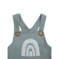 thumbnail image 4 of Xingqing Summer Newborn Baby Girls Boys Rompers 6 Colors Rainbow Printed Strap Sleeveless Button Jumpsuits, 4 of 7