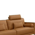 thumbnail image 3 of Eve 84 Inch Top Grain Leather Sofa, 3 Accent Pillows, 2 Bolsters, Brown, 3 of 5