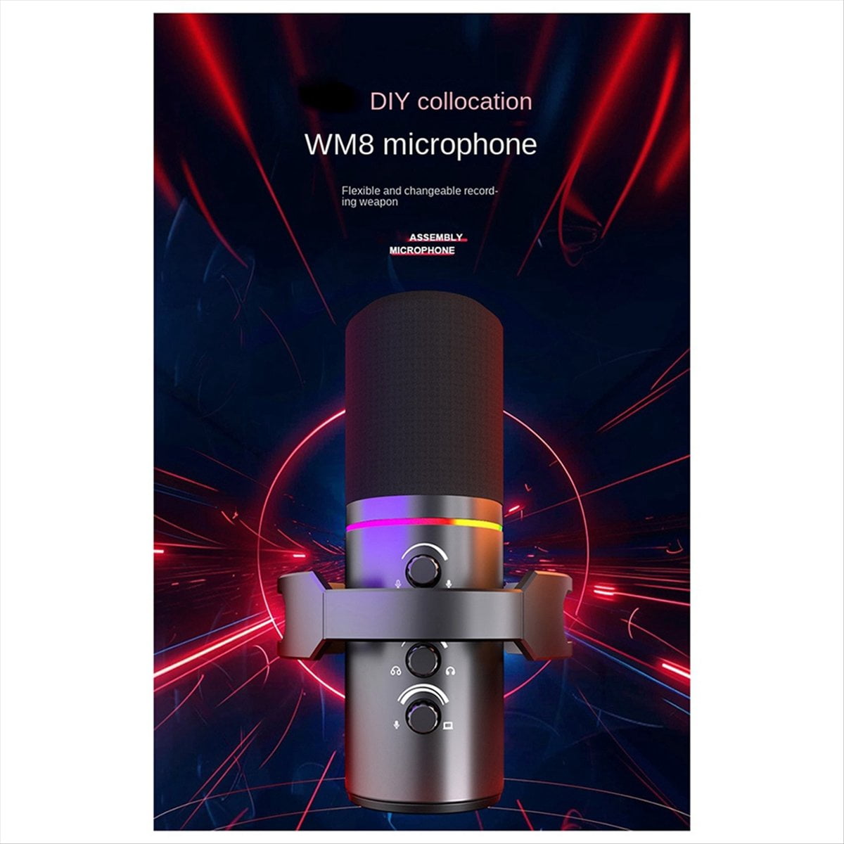 Dynamic Microphone XLR Connect 48V Sound Card Recording Douring and Singing Equipment USB Computer Game Live Microphone