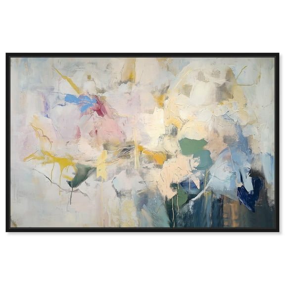 Perfect Situation Canvas Pastel Abstract Art by Art Remedy, Black Frame, 15" x 10"