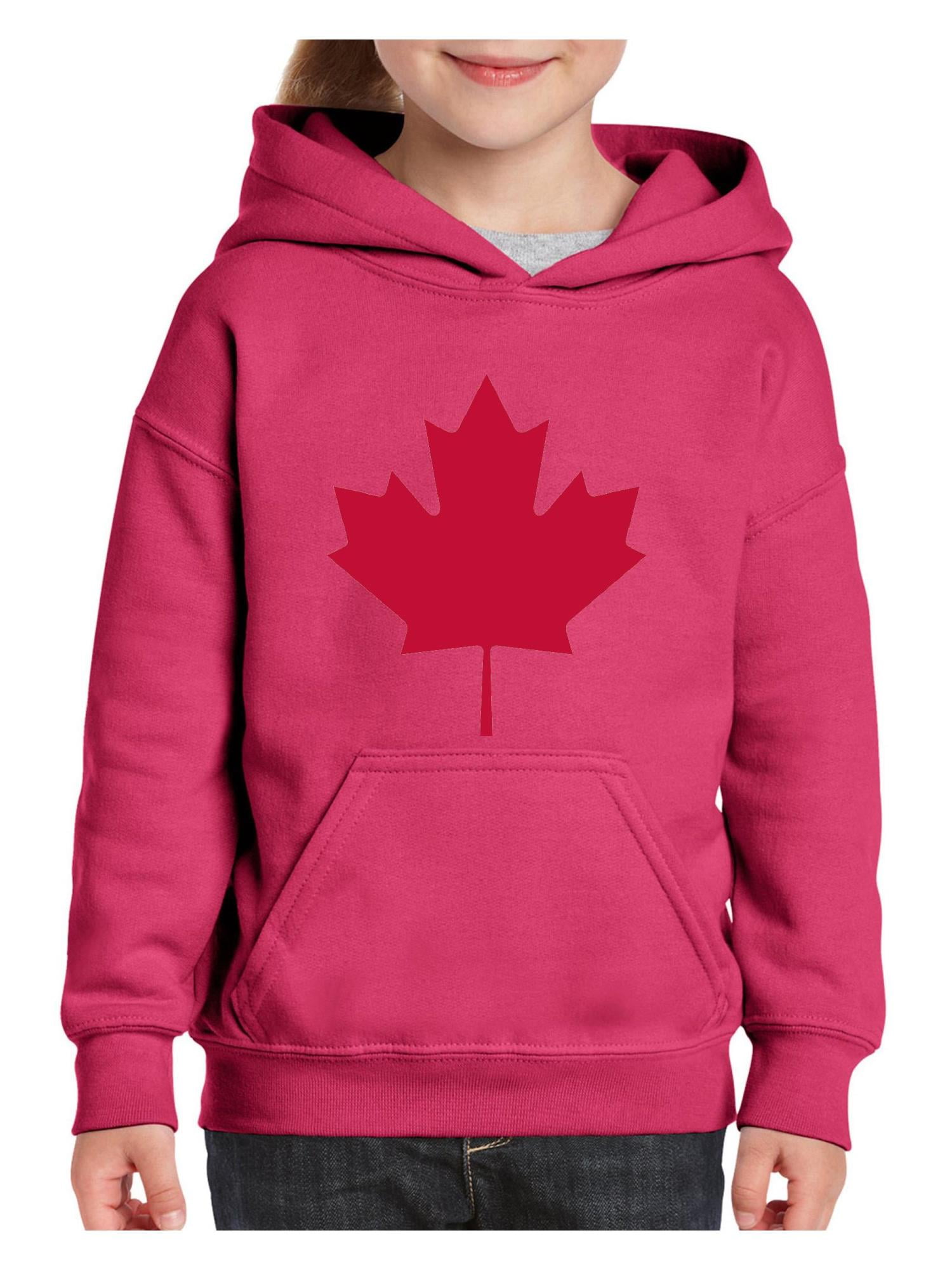 Red Leaf Flag Teen Hoody Sweater Pullover Drawstring Pocket Warm Sweat Shirt for Gril Red Leaf Flag Teen Hoody Sweater Pullover Drawstring Pocket Warm Sweat Shirt for Gril